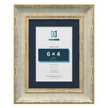 Cassis Cream 8 x 6 inch picture frame with a pacific blue mount for a 6 x 4 inch photo