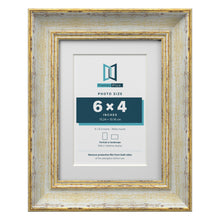 Cassis Cream 8 x 6 inch picture frame with a white mount for a 6 x 4 inch photo