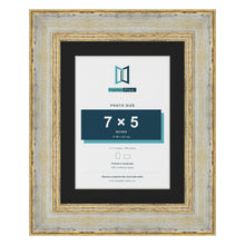 Cassis Cream 9 x 7 inch picture frame with a black mount for a 7 x 5 inch photo