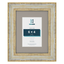 Cassis Cream 9 x 7 inch picture frame with a dawn grey mount for a 6 x 4 inch photo