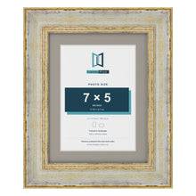 Cassis Cream 9 x 7 inch picture frame with a dawn grey mount for a 7 x 5 inch photo