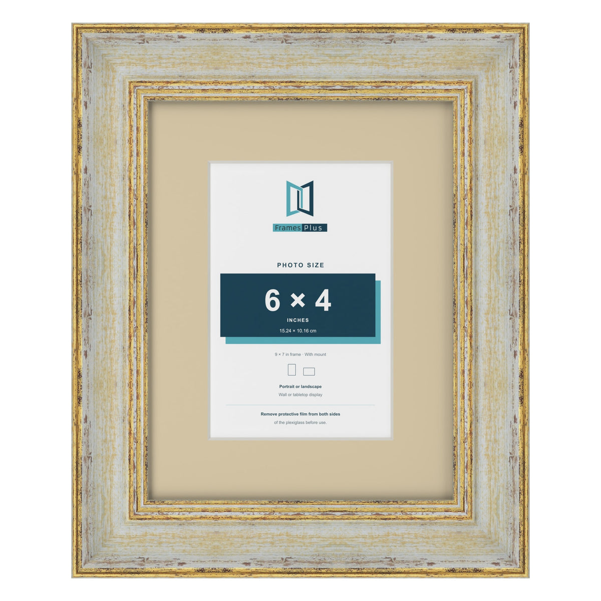 Cassis Cream 9 x 7 inch picture frame with an ivory mount for a 6 x 4 inch photo