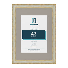Cassis Cream A2 picture frame with a dawn grey mount for an A3 photo