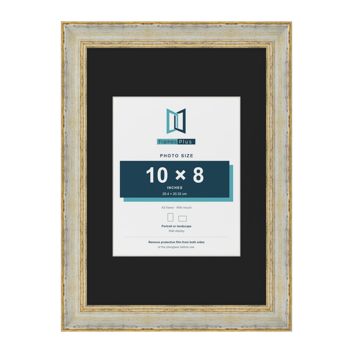 Cassis Cream A3 picture frame with a black mount for a 10 x 8 inch photo