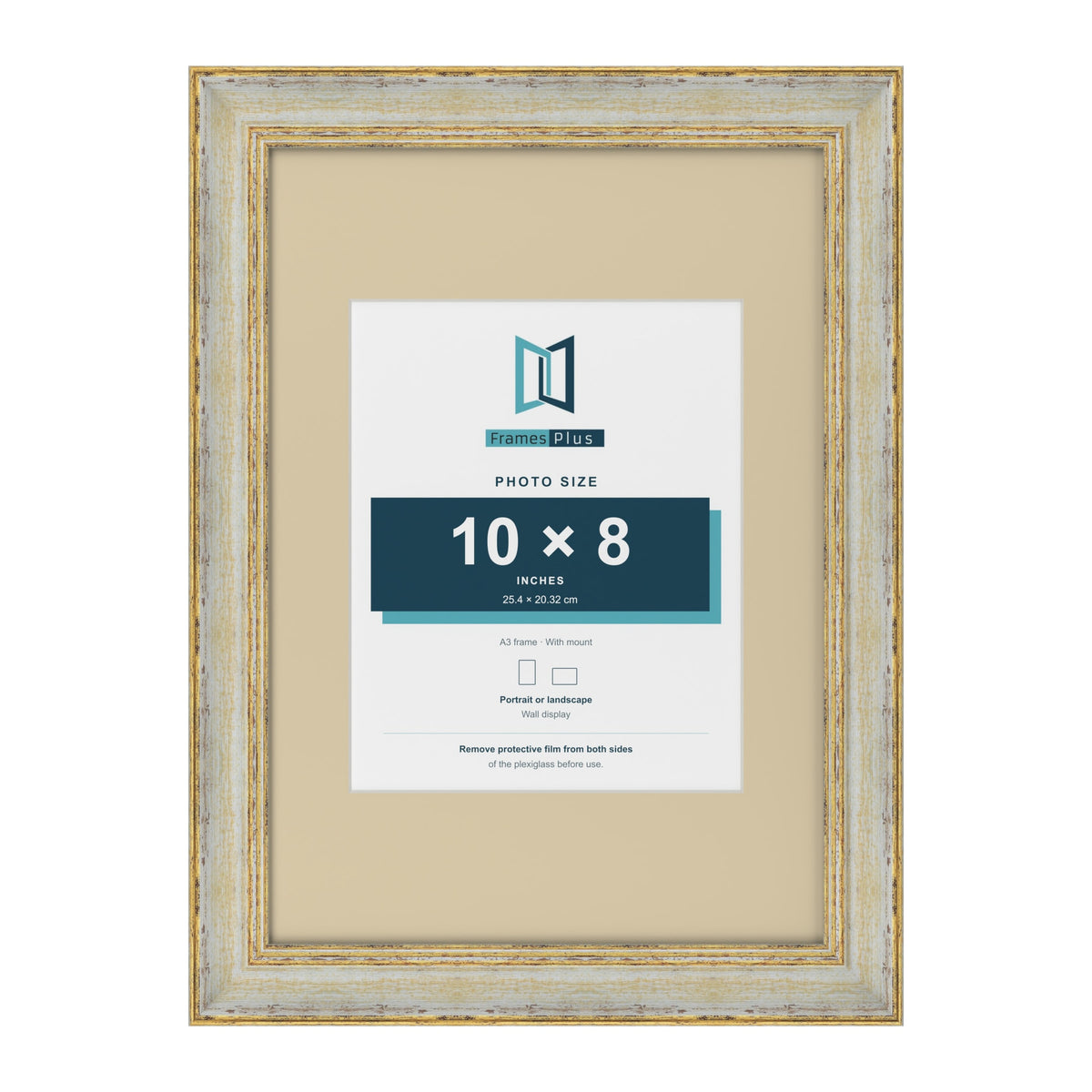 Cassis Cream A3 picture frame with an ivory mount for a 10 x 8 inch photo