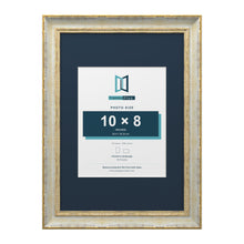 Cassis Cream A3 picture frame with a pacific blue mount for a 10 x 8 inch photo