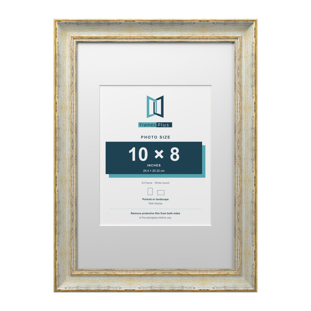 Cassis Cream A3 picture frame with a white mount for a 10 x 8 inch photo
