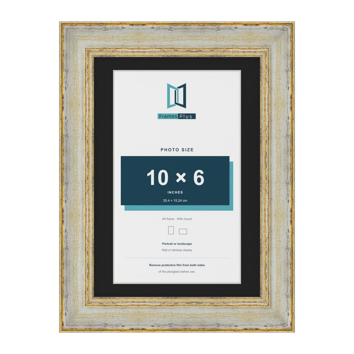 Cassis Cream A4 picture frame with a black mount for a 10 x 6 inch photo