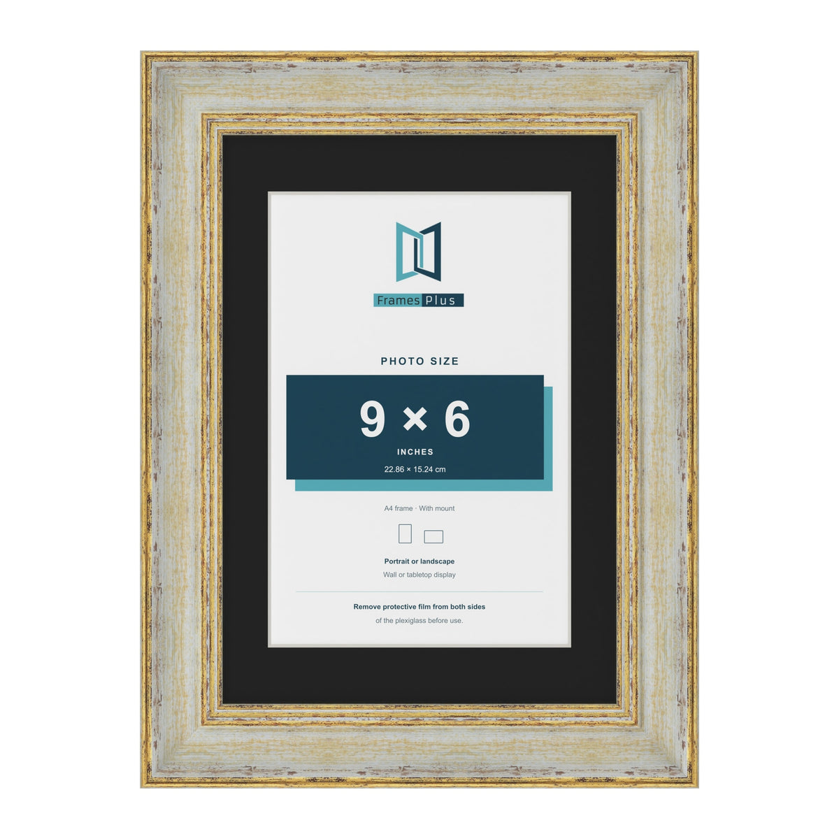 Cassis Cream A4 picture frame with a black mount for a 9 x 6 inch photo