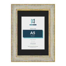 Cassis Cream A4 picture frame with a black mount for an A5 photo
