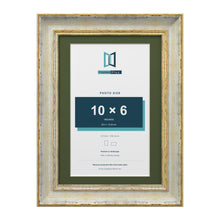 Cassis Cream A4 picture frame with a green mount for a 10 x 6 inch photo