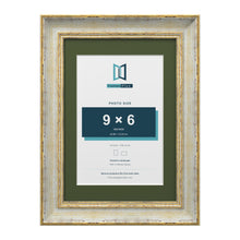 Cassis Cream A4 picture frame with a green mount for a 9 x 6 inch photo