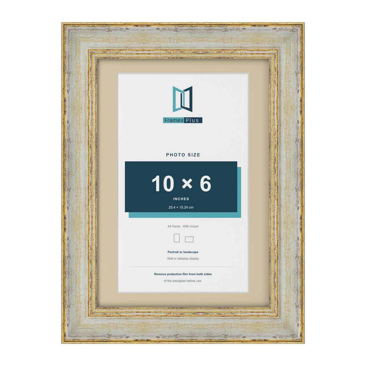 Cassis Cream A4 picture frame with an ivory mount for a 10 x 6 inch photo
