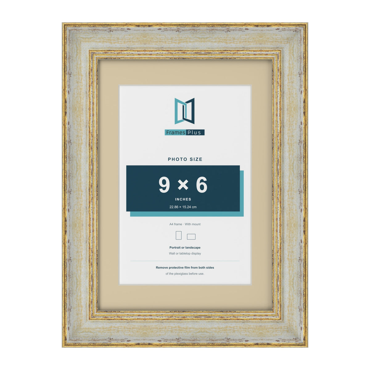Cassis Cream A4 picture frame with an ivory mount for a 9 x 6 inch photo