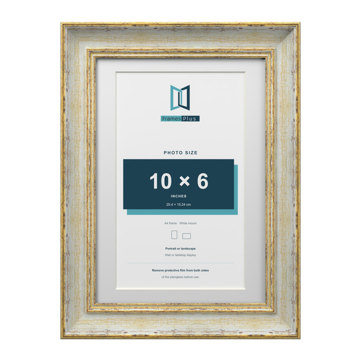 Cassis Cream A4 picture frame with a white mount for a 10 x 6 inch photo