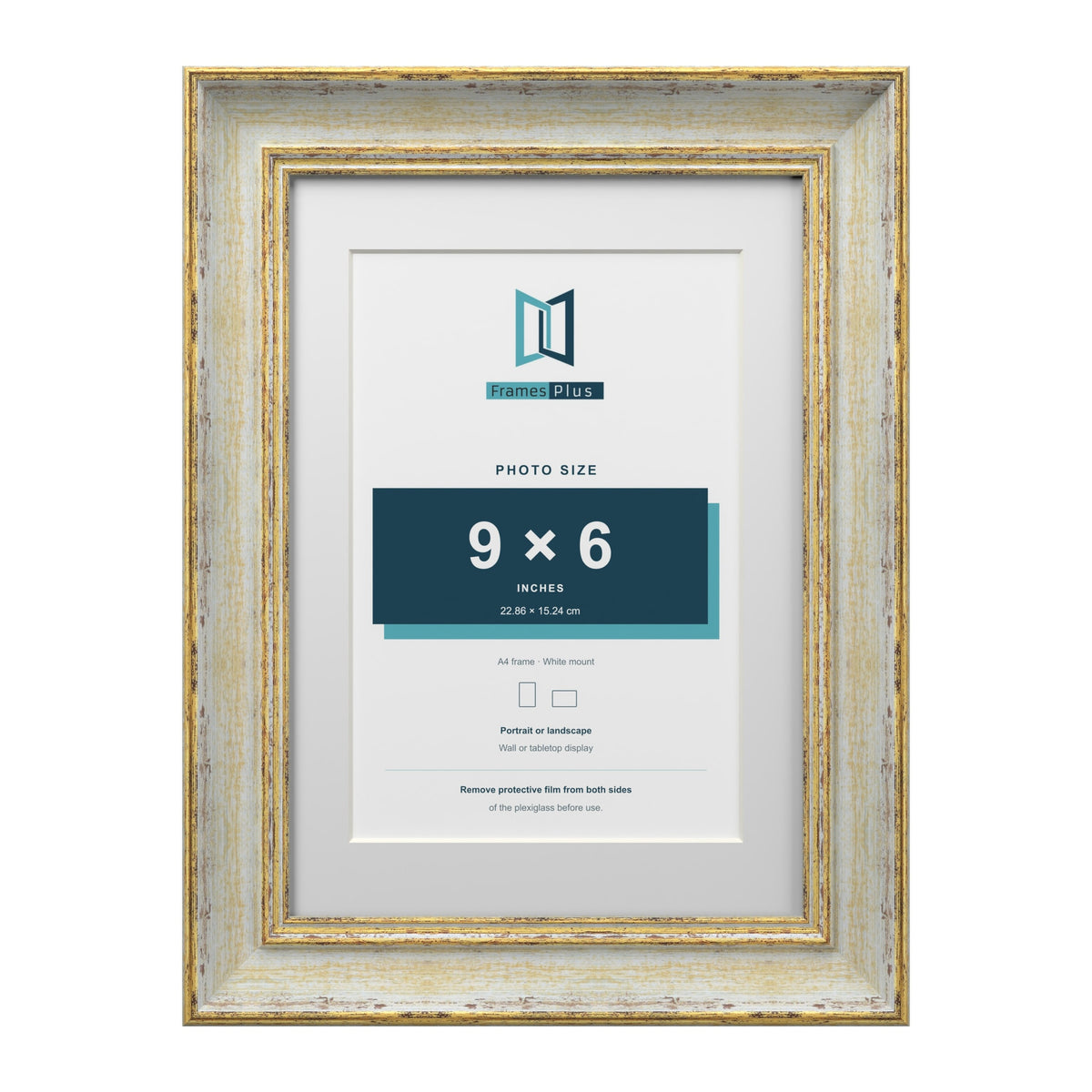 Cassis Cream A4 picture frame with a white mount for a 9 x 6 inch photo