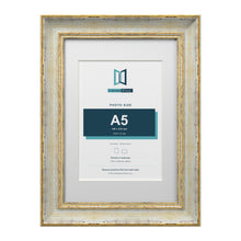 Cassis Cream A4 picture frame with a white mount for an A5 photo