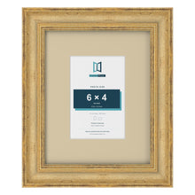 Cassis Gold 10 x 8 inch picture frame with an ivory mount for a 6 x 4 inch photo