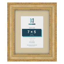 Cassis Gold 10 x 8 inch picture frame with an ivory mount for a 7 x 5 inch photo
