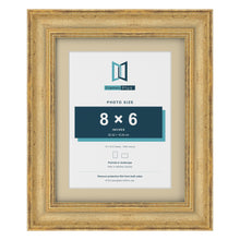 Cassis Gold 10 x 8 inch picture frame with an ivory mount for an 8 x 6 inch photo