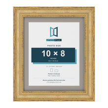 Cassis Gold 12 x 10 inch picture frame with a dawn grey mount for a 10 x 8 inch photo