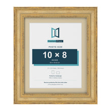 Cassis Gold 12 x 10 inch picture frame with an ivory mount for a 10 x 8 inch photo
