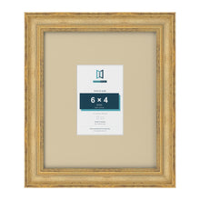 Cassis Gold 12 x 10 inch picture frame with an ivory mount for a 6 x 4 inch photo