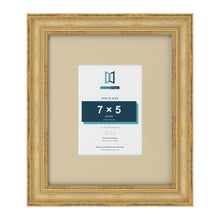 Cassis Gold 12 x 10 inch picture frame with an ivory mount for a 7 x 5 inch photo