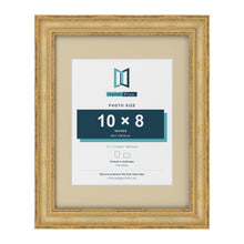 Cassis Gold 14 x 11 inch picture frame with an ivory mount for a 10 x 8 inch photo
