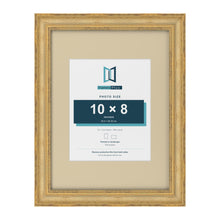 Cassis Gold 16 x 12 inch picture frame with an ivory mount for a 10 x 8 inch photo