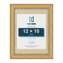 Cassis Gold 16 x 12 inch picture frame with an ivory mount for a 12 x 10 inch photo
