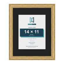 Cassis Gold 20 x 16 inch picture frame with a black mount for a 14 x 11 inch photo