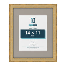 Cassis Gold 20 x 16 inch picture frame with a dawn grey mount for a 14 x 11 inch photo