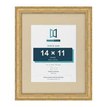 Cassis Gold 20 x 16 inch picture frame with an ivory mount for a 14 x 11 inch photo