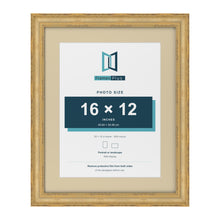 Cassis Gold 20 x 16 inch picture frame with an ivory mount for a 16 x 12 inch photo