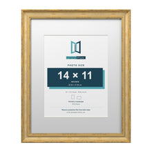 Cassis Gold 20 x 16 inch picture frame with a white mount for a 14 x 11 inch photo