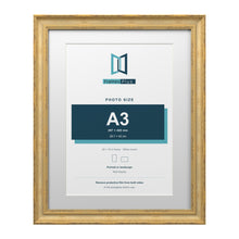Cassis Gold 20 x 16 inch picture frame with a white mount for an A3 photo