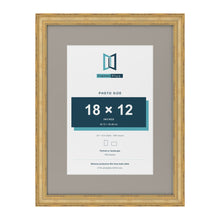 Cassis Gold 24 x 18 inch picture frame with a dawn grey mount for an 18 x 12 inch photo