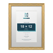 Cassis Gold 24 x 18 inch picture frame with a white mount for an 18 x 12 inch photo
