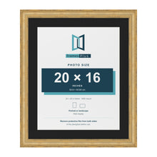 Cassis Gold 24 x 20 inch picture frame with a black mount for a 20 x 16 inch photo