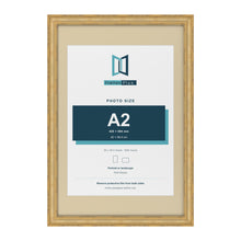 Cassis Gold 30 x 20 inch picture frame with an ivory mount for an A2 photo
