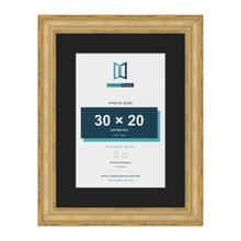Cassis Gold 40 x 30 cm picture frame with a black mount for a 30 x 20 cm photo