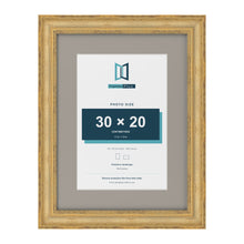 Cassis Gold 40 x 30 cm picture frame with a dawn grey mount for a 30 x 20 cm photo