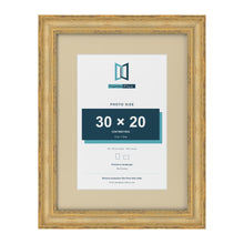 Cassis Gold 40 x 30 cm picture frame with an ivory mount for a 30 x 20 cm photo
