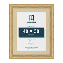 Cassis Gold 50 x 40 cm picture frame with an ivory mount for a 40 x 30 cm photo