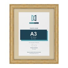 Cassis Gold 50 x 40 cm picture frame with an ivory mount for an A3 photo