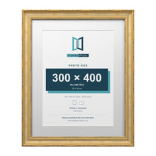 Cassis Gold 50 x 40 cm picture frame with a white mount for a 40 x 30 cm photo