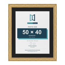 Cassis Gold 60 x 50 cm picture frame with a black mount for a 50 x 40 cm photo