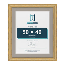 Cassis Gold 60 x 50 cm picture frame with a dawn grey mount for a 50 x 40 cm photo