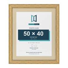 Cassis Gold 60 x 50 cm picture frame with an ivory mount for a 50 x 40 cm photo